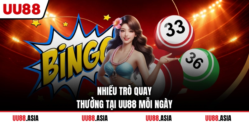 Nhiều trò quay thưởng tại UU88 mỗi ngày
