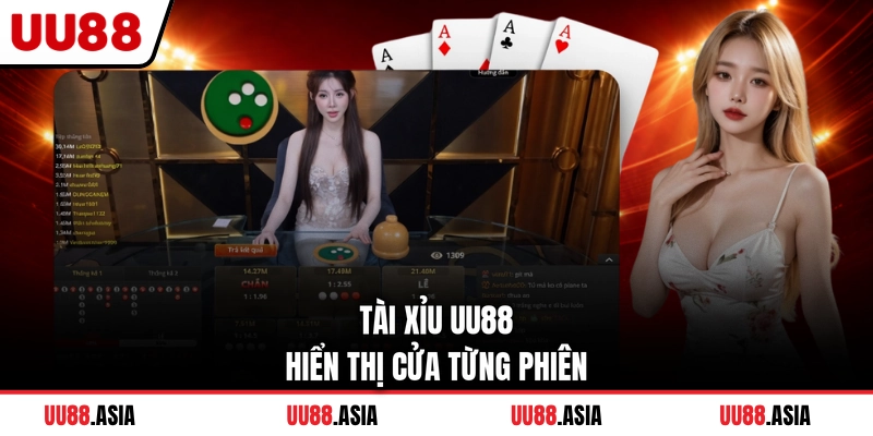 Tài xỉu UU88 hiển thị cửa từng phiên